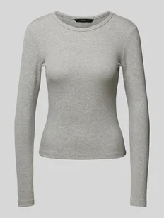 Bluzka z długim rękawem o kroju regular fit z mieszanki bawełny z efektowną przędzą model ‘CHLOE’ - Bluzki damskie - miniaturka - grafika 1