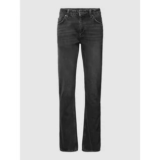 Spodnie męskie - Jeansy o kroju straight fit z bawełny z efektem znoszenia - REVIEW - grafika 1