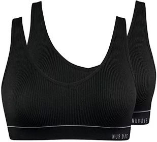 Nur Die Biustonosz w stylu retro, w różnych kolorach, sportowy bez fiszbinów, biustonosz bez fiszbin, biustonosz bez fiszbin, biustonosz damski, czarny, 48-50 - Biustonosze - miniaturka - grafika 1