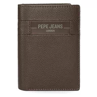 Portfele - Pepe Jeans Checkbox Portfel pionowy z portmonetką Brązowy 8,5x11,5x1 cms Skóra, Brązowy, Talla única, Portfolio pionowe z toreb - miniaturka - grafika 1