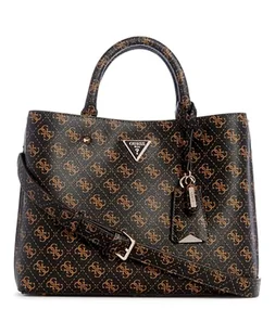 GUESS Meridian Girlfriend Satchel, Torba, Górne uchwyty dla kobiet, brązowe logo, Jeden rozmiar, Brązowe logo, 70AA - Torebki damskie - miniaturka - grafika 1