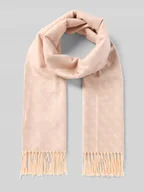 Apaszki i szaliki damskie - Szal z mieszanki wiskozy ze wzorem z logo i frędzlami - miniaturka - grafika 1