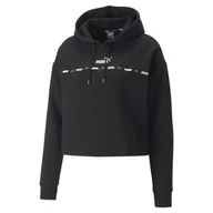 Bluzy damskie - Bluza z kapturem damska Puma POWER TAPE FL czarna 84994601-L - miniaturka - grafika 1
