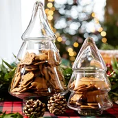 Ozdoby bożonarodzeniowe - Choinka TINSEL szklana 26x16 cm na pierniczki - miniaturka - grafika 1