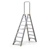 Pozostałe wyposażenie warsztatu - Schodki aluminiowe dwustronne ALVE FORTE z uchwytem, 2x8 stopni, wysokość 1,7 m - miniaturka - grafika 1