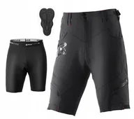 Spodenki rowerowe - Krótkie spodenki rowerowe 2w1 wkładka 4D Mtb trekkingowe YPK020 2XL Bk - miniaturka - grafika 1