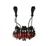 Akcesoria do hydrauliki siłowej - Rozdzielacz hydrauliczny 8-sekcyjny, 2 sekcje elektryczne 12V, 90l, 2 joysticki 4-pozycyjne - miniaturka - grafika 1