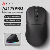 Myszki - Ajazz AJ179PRO -3 Mod-Black-Pixart 3395-8K Charging Dock bezprzewodowa AJ179-PRO-B - miniaturka - grafika 1