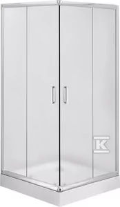 Onnline Kabina kwadratowa, profil chrom, szkło szron 90x185 - Kabiny prysznicowe - miniaturka - grafika 1