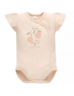 Body dla niemowląt - Pinokio Body niemowlęce bawełniane rozpinane krótki rękaw Summer Garden beżowe, Rozmiar: 56 - miniaturka - grafika 1