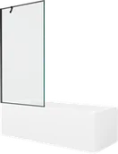 Wanny - Mexen Cubik wanna prostokątna 160 x 70 cm z obudową i parawanem 1-skrzydłowym 90 cm, czarny wzór - 550316070X9509007070 - miniaturka - grafika 1