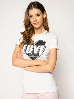 Koszulki i topy damskie - Love Moschino T-Shirt W4F7357E 1698 Biały Regular Fit - grafika 1