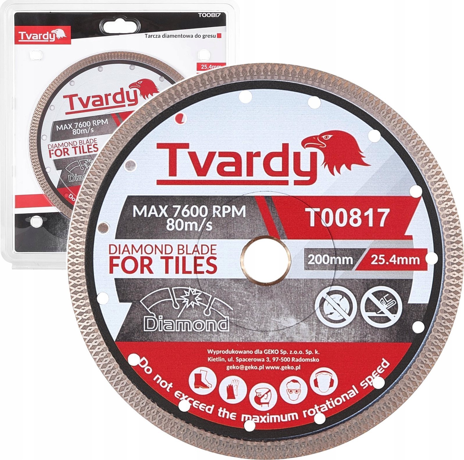 Tvardy Tarcza diamentowa do Gresu 200x10x25.4/22.23mm 25