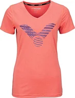 Koszulki i topy damskie - Victor T-shirt damski do badmintona różowy Melon Melánge 42 - miniaturka - grafika 1