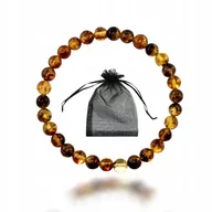 Bransoletki - Bransoletka z Naturalnych BURSZTYNÓW Bałtyckich 5,5mm na gumce dł 18cm - miniaturka - grafika 1