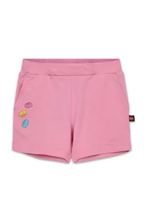 Spodnie i spodenki dla dziewczynek - Lego szorty bawełniane dziecięce kolor różowy z nadrukiem regulowana talia - grafika 1