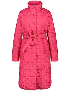 Płaszcze damskie - Taifun Damski lekki płaszcz pikowany z paskiem do wiązania, długi rękaw, płaszcz bez wełny, kurtka przejściowa, jednokolorowa, Luminous Pink, 40 - grafika 1