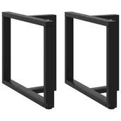 Zawiasy, okucia i inne akcesoria - Nogi do stołu jadalnego w kształcie litery T 2 szt. Czarne 100x35x(72-73) cm Stal vidaXL - miniaturka - grafika 1