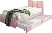 Łóżka dla dzieci i młodzieży - Łóżko młodzieżowe VIVO 2 80x200 różowe z tapicerowanym panelem i szufladą MKPOL - miniaturka - grafika 1