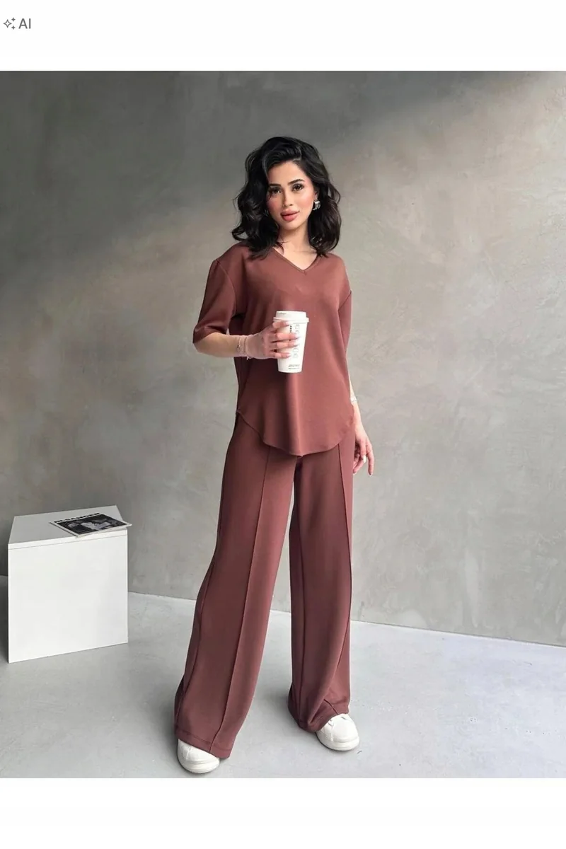 MIĘKKI DRES KOMPLET DAMSKI W STYLU MINIMALISTYCZNYM XL 5IA