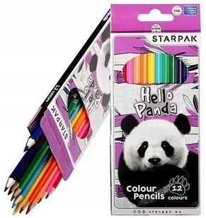 Starpak Kredki ołówkowe 12kol/180mm Panda pudełko 12/144 - Przybory szkolne - miniaturka - grafika 1