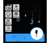 Lampy ogrodowe - Aigostar - LED solarny łańcuch świąteczny 120 x LED / 8 funkcji 3 x 0,6 m 500 mAh IP65 zimna biel - miniaturka - grafika 1