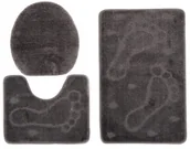 Dywaniki łazienkowe - Elegancki szary komplet dywaników łazienkowych 3w1 W4-H97 - miniaturka - grafika 1