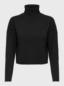 Swetry damskie - ONLY Golf w kolorze czarnym - miniaturka - grafika 1