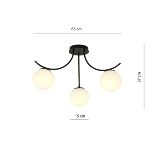 Emibig Boston lampa sufitowa 3-punktowa czarna/biała 1109/3 - Lampy sufitowe - miniaturka - grafika 6