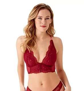 Biustonosze - Gossard Damski biustonosz z koronką Superboost Deep V Bralet Plunge, żurawinowy/sorbet malinowy, 32D, Sorbet żurawinowy/malinowy, 70D - grafika 1