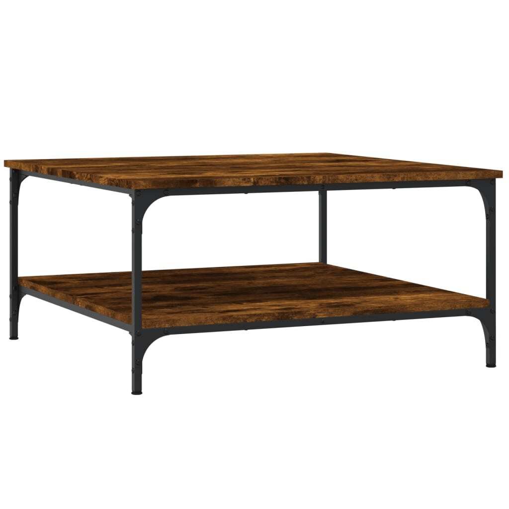 vidaXL Stolik kawowy dąb wędzony 80x80x40 cm materiał drewnopochodny