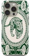 Etui i futerały do telefonów - Burga Etui Antique Tough Magnetic do iPhone 16 Pro, beżowe z zielonymi wzorami - miniaturka - grafika 1