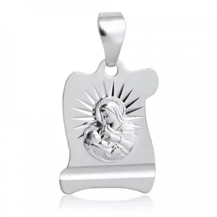 Murrano Srebrny Medalik 925 Matka Boska Grawer YZ-131 - Biżuteria religijna - miniaturka - grafika 1