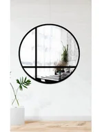 Lustra - Lustro okrągłe ze szprosami OKTAN I w czarnej matowej ramie mdf - kolor ramy do wyboru, Dostępne wymiary: Średnica 70cm - miniaturka - grafika 1