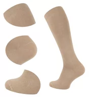 Skarpetki męskie - Skarpety kompresyjne uciskowe podkolanówki skarpety podróżne 43/46 beżowe - miniaturka - grafika 1