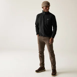 Regatta Polar męski z suwakiem 1/2 Frankie Czarny, Rozmiar: 5XL - Bluzy sportowe męskie - miniaturka - grafika 1