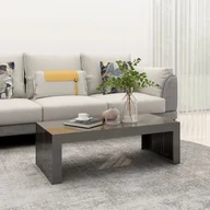 Ławy i stoliki kawowe - vidaXL vidaXL Stolik kawowy, szary na wysoki połysk, 110x50x35 cm, płyta - miniaturka - grafika 1