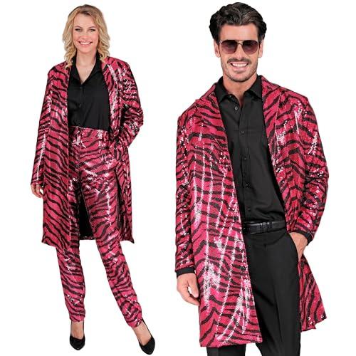 WIDMANN MILANO PARTY FASHION - cekinowy płaszcz, kurtka, kamizelka, strój na imprezę, gorączka disco, karnawał, zwierzęcy nadruk