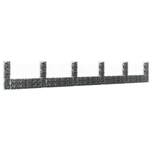 Vidaxl shumee shumee gabionowe z 6 słupkami żelazo 620x20x100 cm - Ogrodzenia - miniaturka - grafika 1