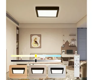 Brilagi-LED Oświetlenie łazienkowe ściemnialne FRAME SMART LED/24W/230V IP44 czarny+pilot - Lampy sufitowe - miniaturka - grafika 1