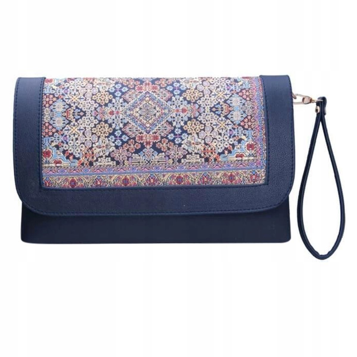 Torebka Damska Mała Kopertówka Wizytowa Elegancka Ekoskóra Orientalne Wzory