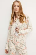 Kurtki damskie - Guess kurtka jeansowa KALISA damska kolor beżowy przejściowa oversize W4YH26 D5E51 - miniaturka - grafika 1