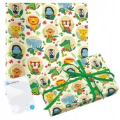 Scrapbooking - papier PREZENTOWY zwierzątka do pakowania PREZENTÓW dla dzieci na urodziny - miniaturka - grafika 1