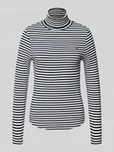 Bluzki damskie - Bluzka z długim rękawem o kroju slim fit z mieszanki wiskozy - miniaturka - grafika 1