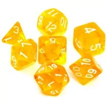 Rebel Komplet kości RPG Kryształowe Żółte OD 24,99zł - Akcesoria do gier planszowych - miniaturka - grafika 1