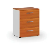 Szafki biurowe - Komoda biurowa do biurka PRIMO WHITE, 740 x 600 x 420 mm, biały/wiśnia - miniaturka - grafika 1