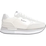 Trampki damskie - Pepe Jeans Damskie trampki RUSPER SHINE, białe (białe), 40 UK, biały, 7 UK - miniaturka - grafika 1