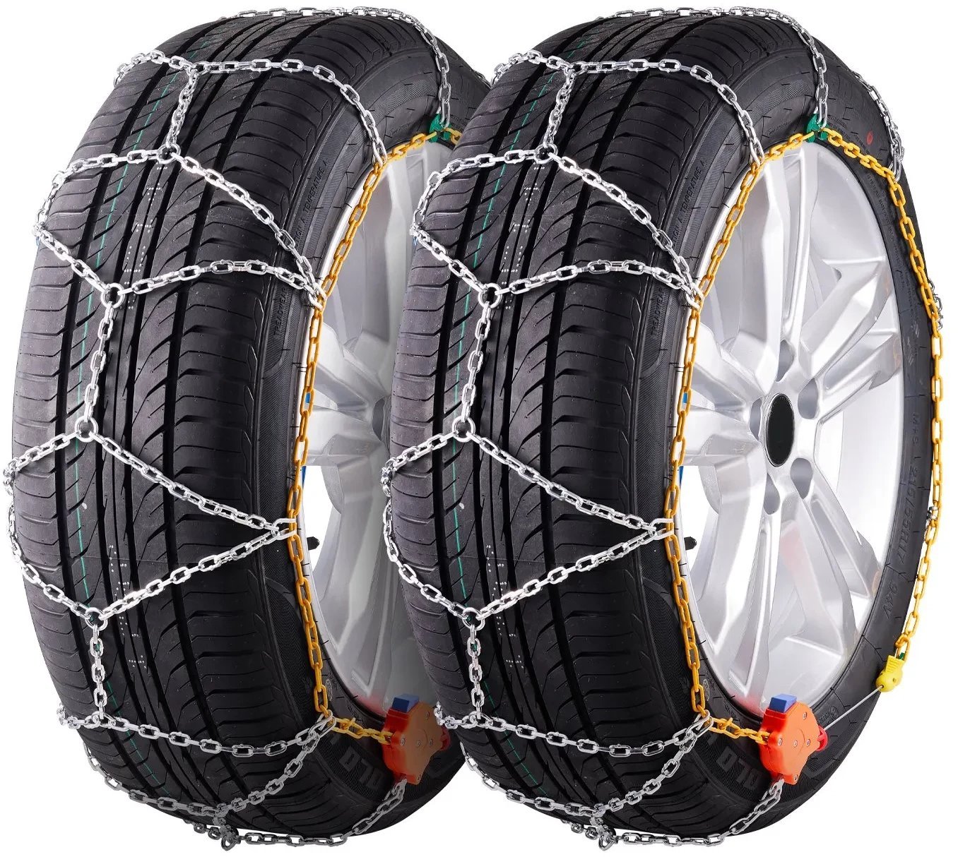 Łańcuchy śniegowe 2 szt. stalowe uniwersalne do opon srebrne