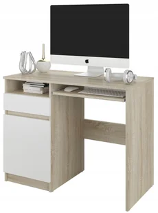 Meble biurko stolik 96cm sonoma mix biały N35L - Biurka dla dzieci - miniaturka - grafika 1