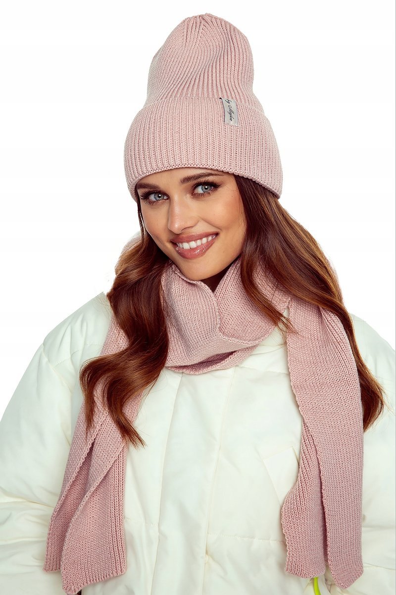 Czapka Damska Kobieca Beanie Jesienna Polska Marka Zimowa Róż Różowy